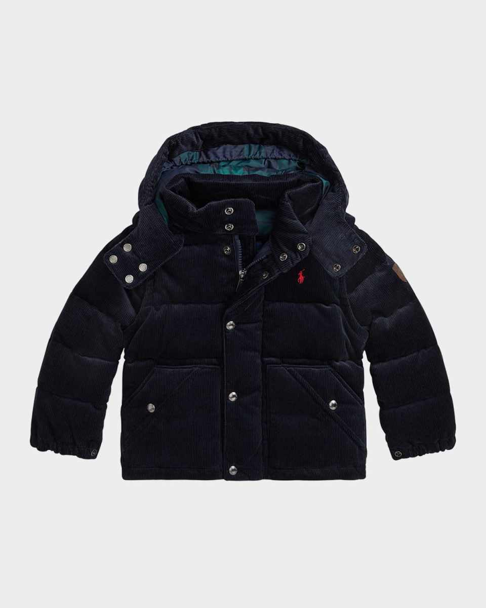 Boy's Convertible Corduroy Bomber Jacket, Size 2-7